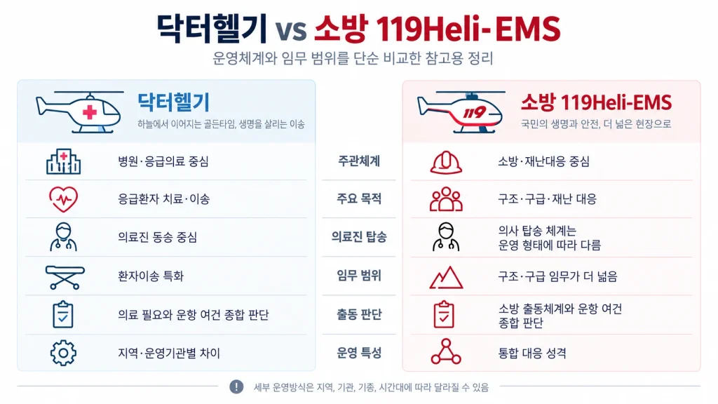 군과 소방 헬기 경력을 HEMS에서 활용 가능한 역량과 증빙 사례로 연결한 경력 매칭 표